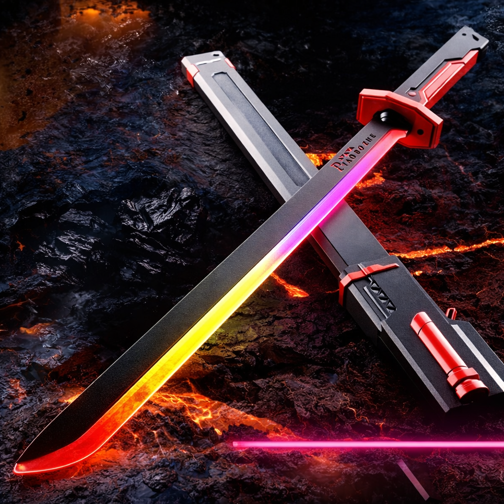 Alevli Ve Işıklı Katana - 80 CM